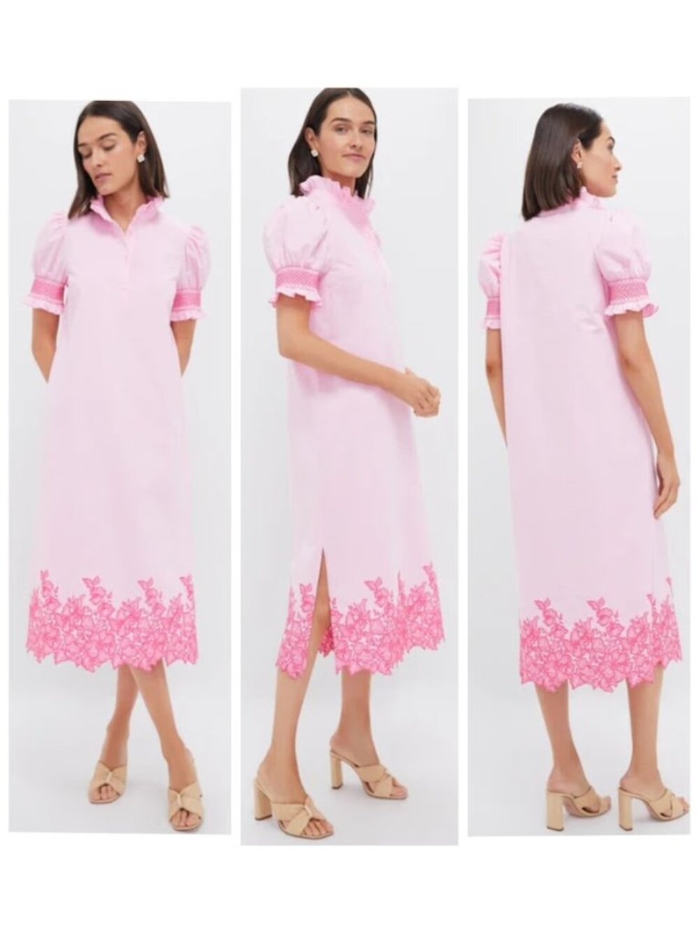 NWT Hyacinth House Pink Embroidery Eliza Midi Dress XL - Picture 2 of 12